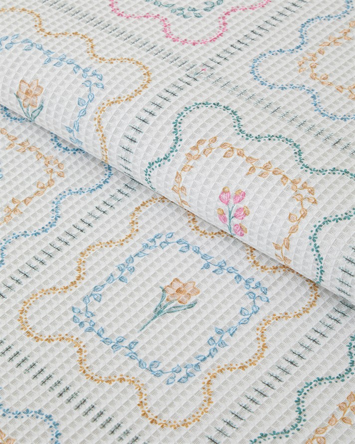 Gentle Florals Tek Kişilik Pike 150x220 cm Yeşil