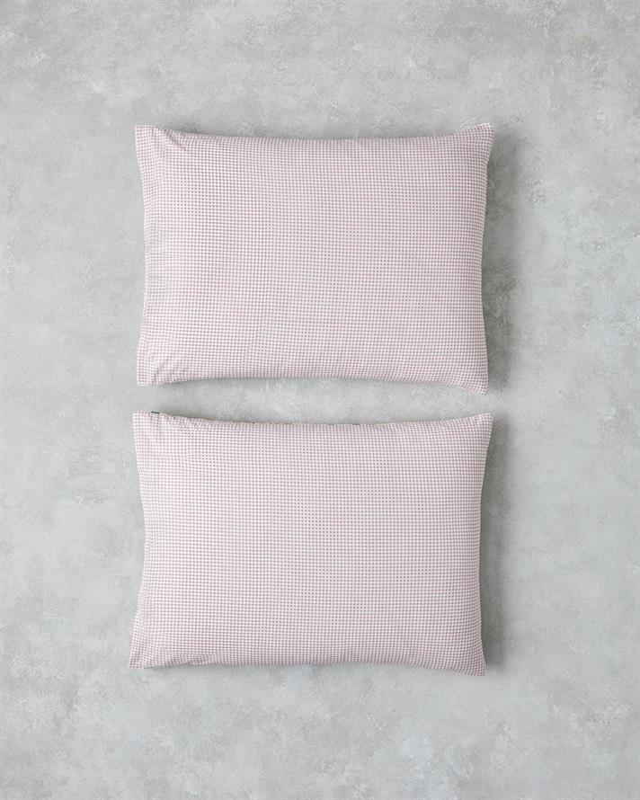 Geo Plaid Pamuklu 2li Yastık Kılıfı 50x70 cm Yeşil-Pembe