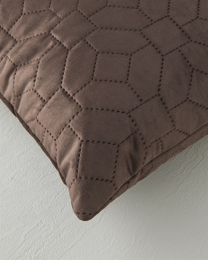 Geometric Kırlent 45x45 cm Kahverengi