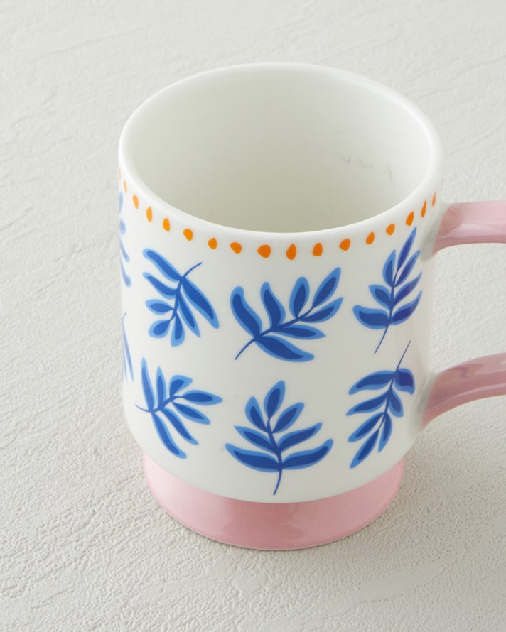 Gifty Petal New Bone China Kupa 310 ml Pembe-Sarı-Mavi