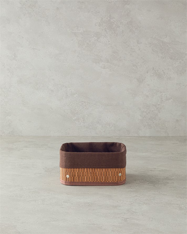 Gina Bambu Sepet 20x15x10 cm Koyu Kahverengi