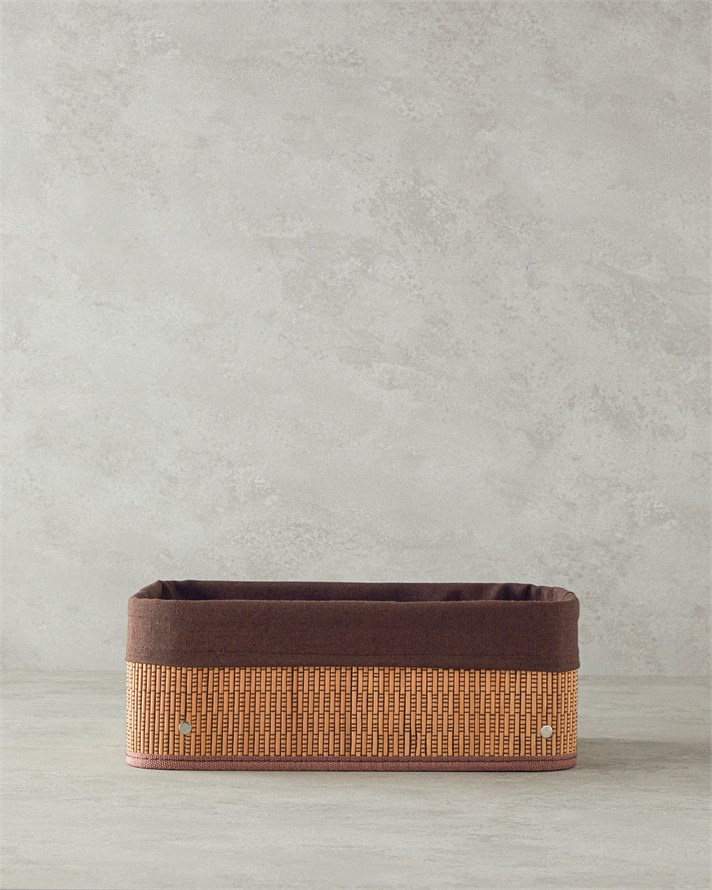 Gina Bambu Sepet 36x26x14 cm Koyu Kahverengi