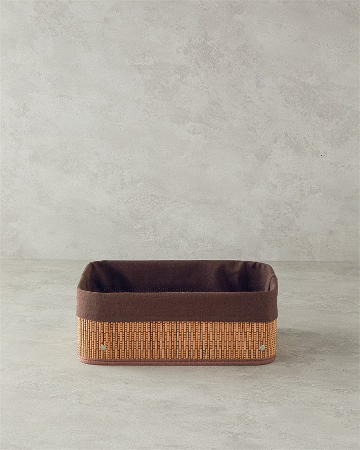 Gina Bambu Sepet 36x26x14 cm Koyu Kahverengi