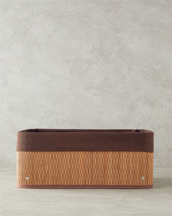 Gina Bambu Sepet 40x30x16 cm Koyu Kahverengi
