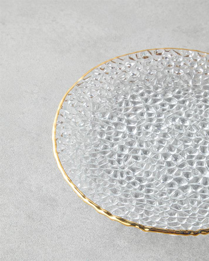 Giselle Cam Pasta Tabağı 16 cm Gold