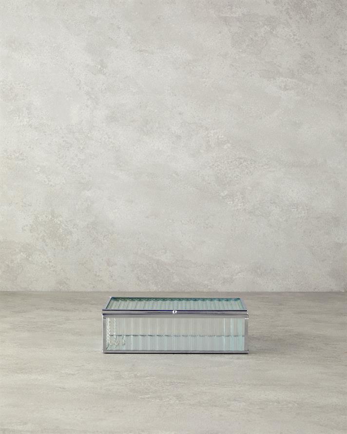 Glamour Cam Dekoratif Kutu Silver