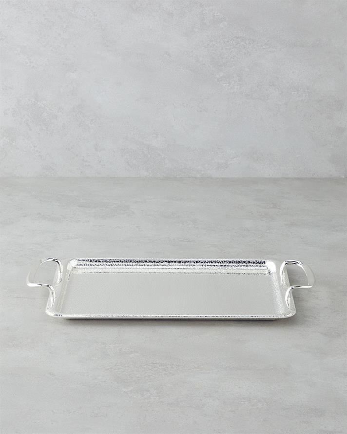 Glamour Metal İkram Tepsisi 34,5x22 Cm Silver