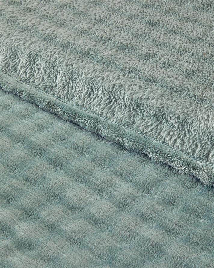 Glance Bubble Pelüş Çift Kişilik Battaniye 200x220 cm Adaçayı Yeşili