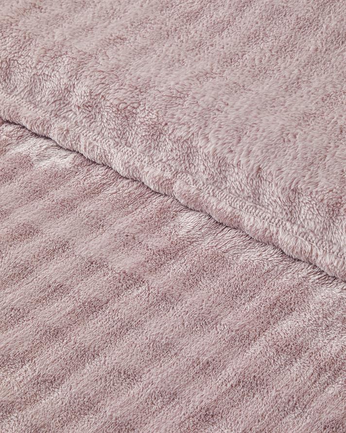 Glance Bubble Pelüş Çift Kişilik Battaniye 200x220 cm Gül Kurusu