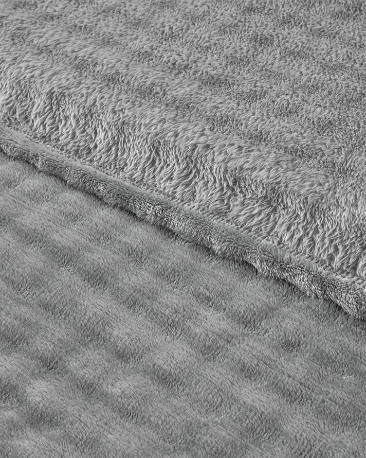 Glance Bubble Pelüş Tek Kişilik Battaniye 150x200 cm Gri