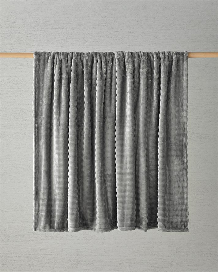Glance Bubble Pelüş Tek Kişilik Battaniye 150x200 cm Gri