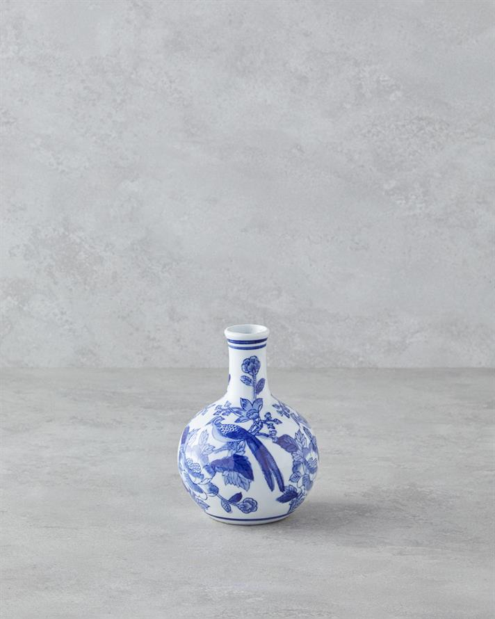 Glance Vazo Mavi-Beyaz