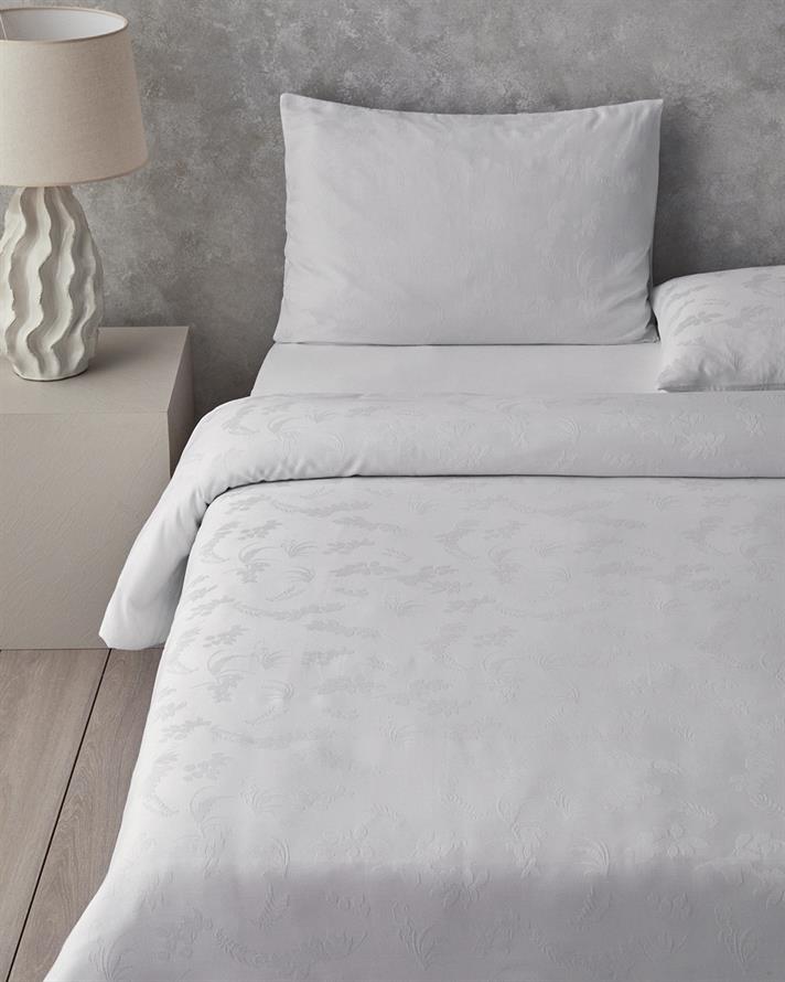 Glare Jakarlı Çift Kişilik Nevresim Takımı 200x220 cm Beyaz