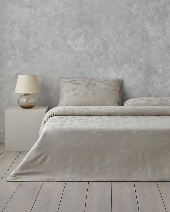 Glare Jakarlı King Size Nevresim Takımı 240x220 cm Bej