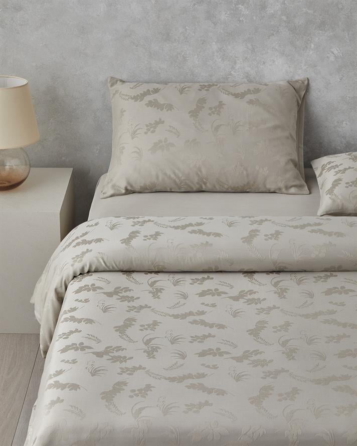 Glare Jakarlı King Size Nevresim Takımı 240x220 cm Bej