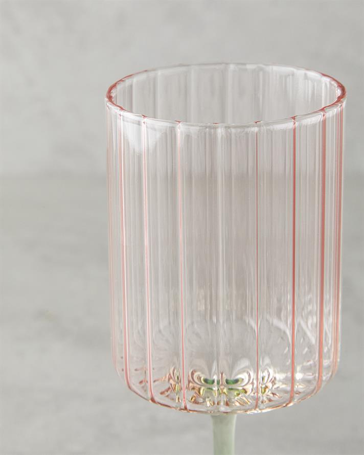 Glimmer Cam 2li Kadeh 250 ml Pembe - Yeşil