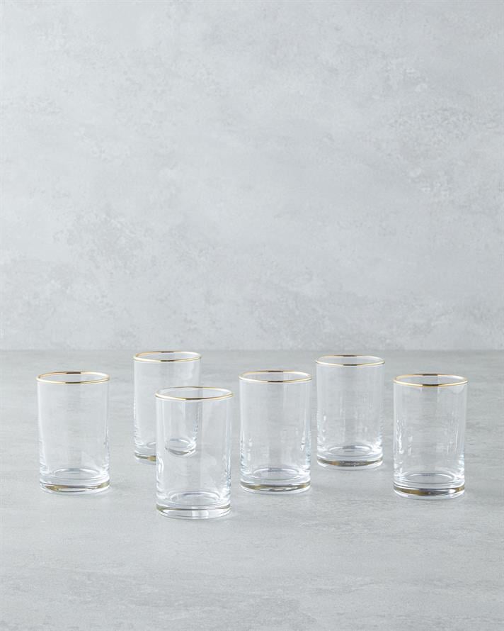 Glint Cam 6lı Kahve Yanı Bardak 125 ml Gold