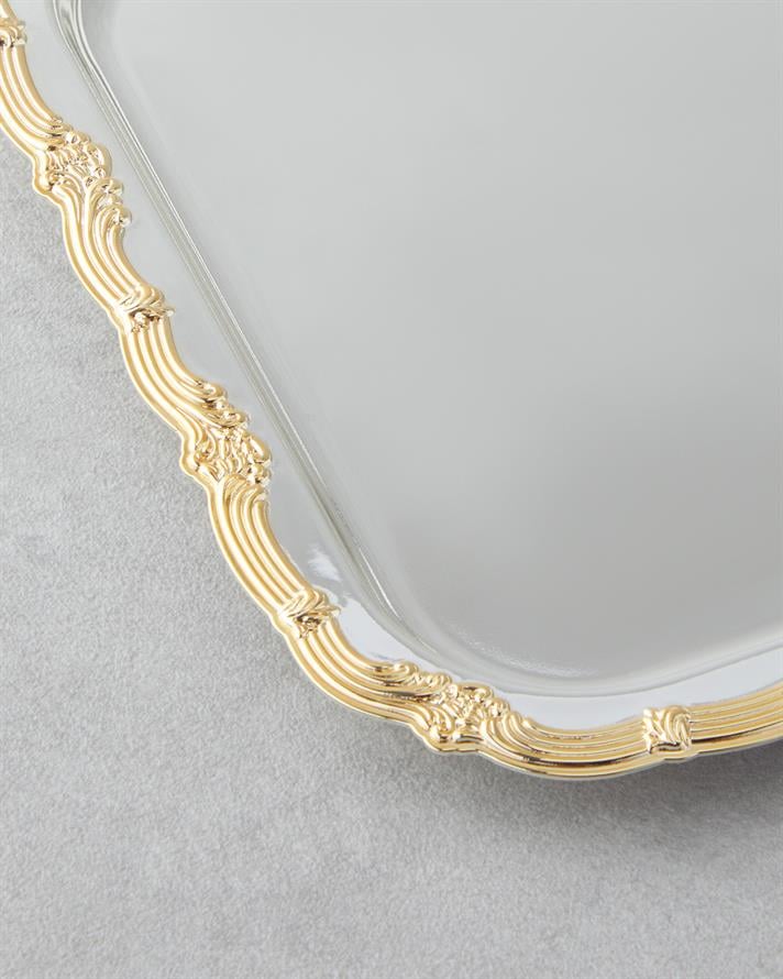 Glint Metal İkram Tepsisi 20x20 cm Gold-Silver