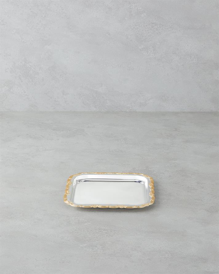 Glint Metal İkram Tepsisi 20x20 cm Gold-Silver