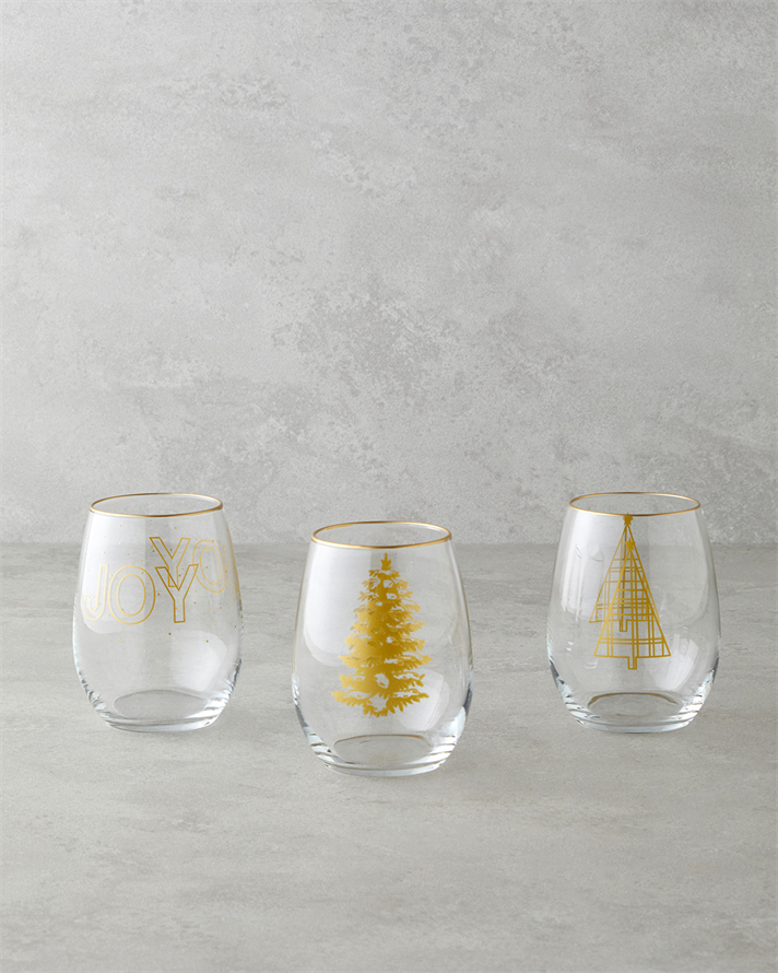 Glitter Cam 3lü Bardak 350 ml Gold