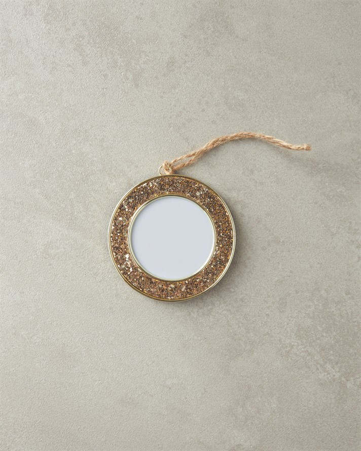 Glitter Çerçeveli Yılbaşı Ağaç Süsü Gold