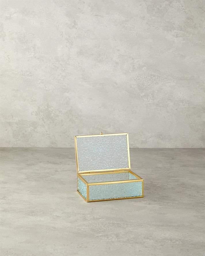 Glossy Cam Dekoratif Kutu 29x18x4 cm Gold
