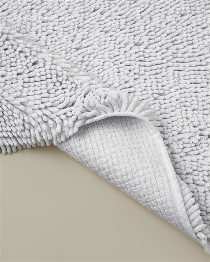 Glossy Kaydırmaz Taban Banyo Paspası Seti 60x90 + 40x60 cm Beyaz