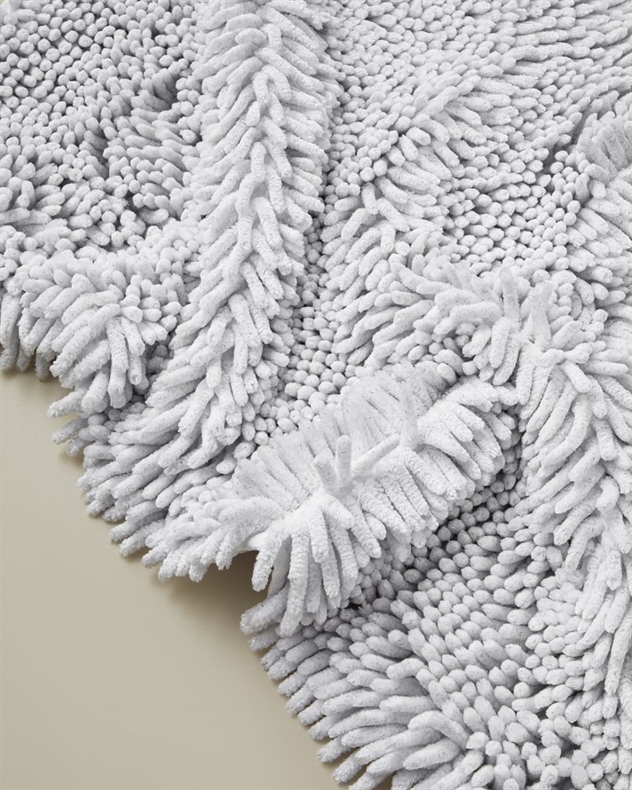 Glossy Kaydırmaz Taban Banyo Paspası Seti 60x90 + 40x60 cm Beyaz