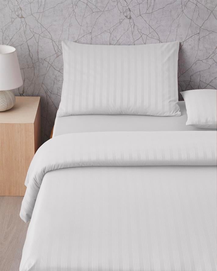 Glossy Kolay Ütülenir Perkal Çift Kişilik Nevresim Takımı 200x220 cm Beyaz