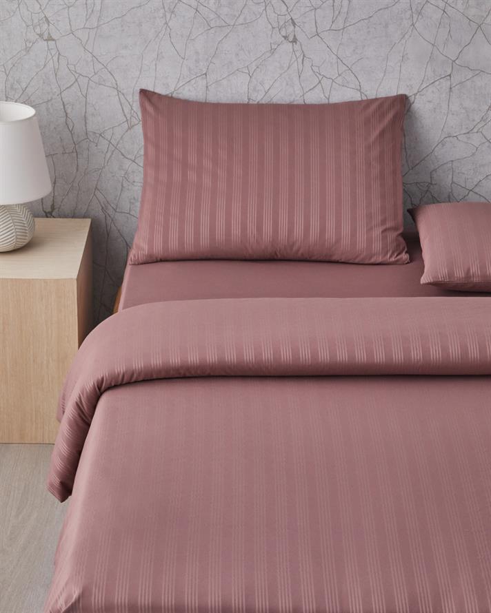 Glossy Kolay Ütülenir Perkal Tek Kişilik Nevresim Takımı 160x220 cm Sisli Mürdüm