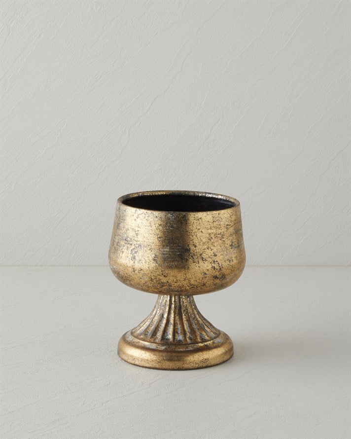 Glossy Metal Vazo 15 cm Gold