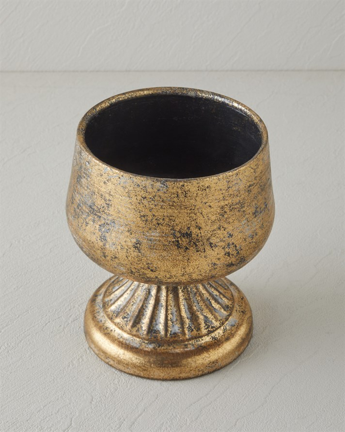 Glossy Metal Vazo 15 cm Gold