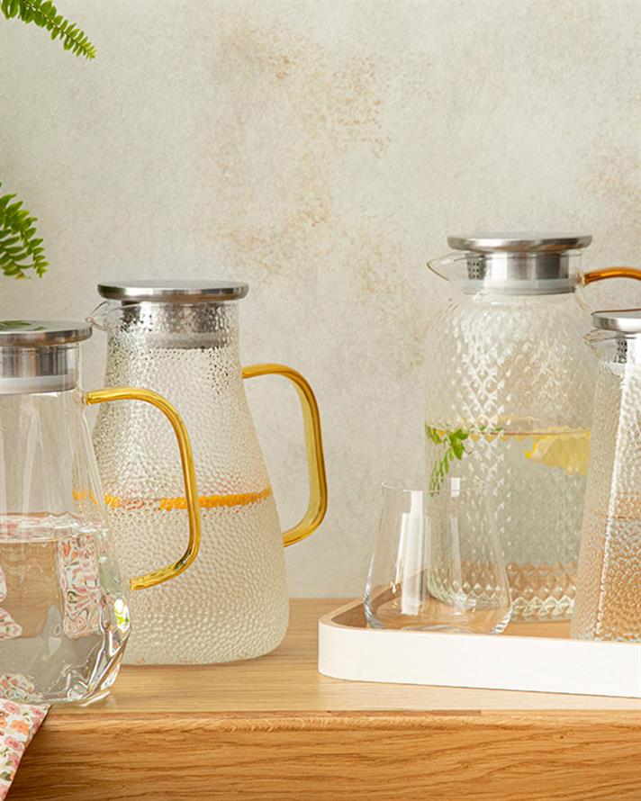 Glow Borosilikat Cam Sürahi 1800 ml Şeffaf