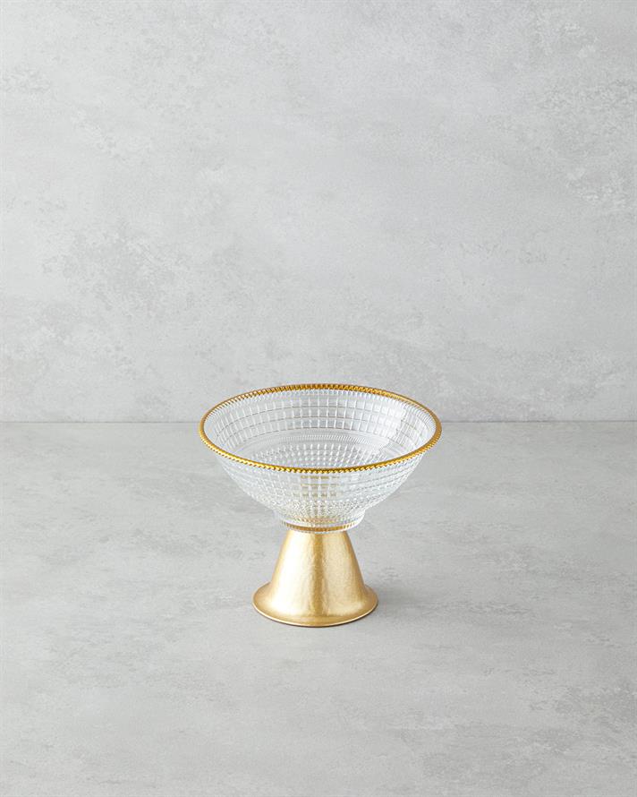Glow Cam Sunumluk 16 cm Şeffaf-Gold
