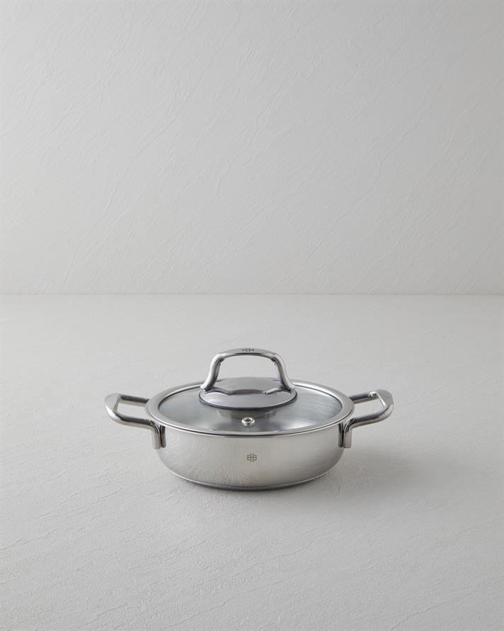 Glow Çelik Cam Kapaklı Sahan Silver