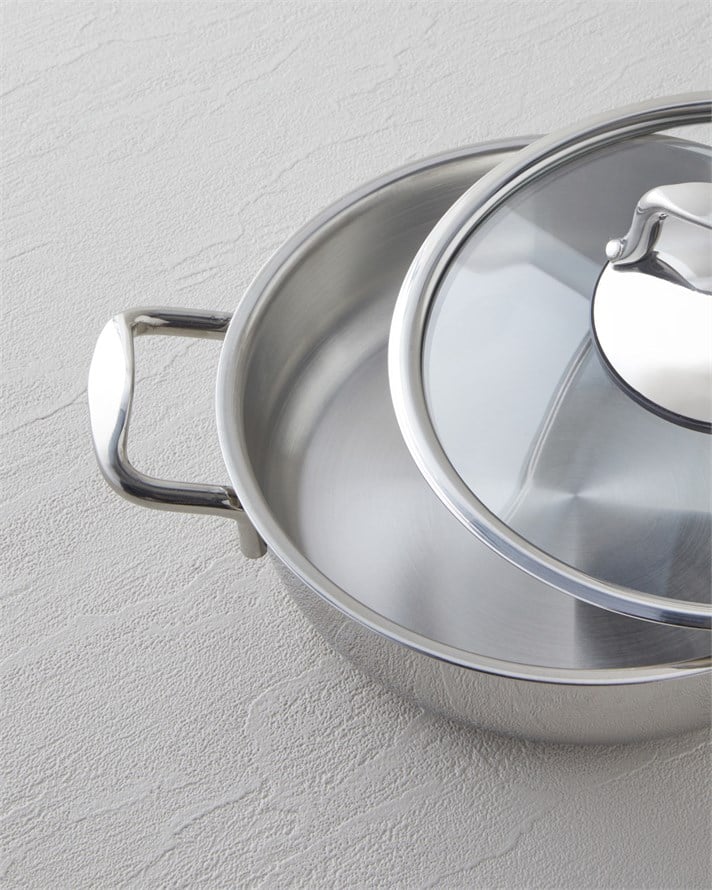 Glow Çelik Cam Kapaklı Sahan 18x5 cm Silver
