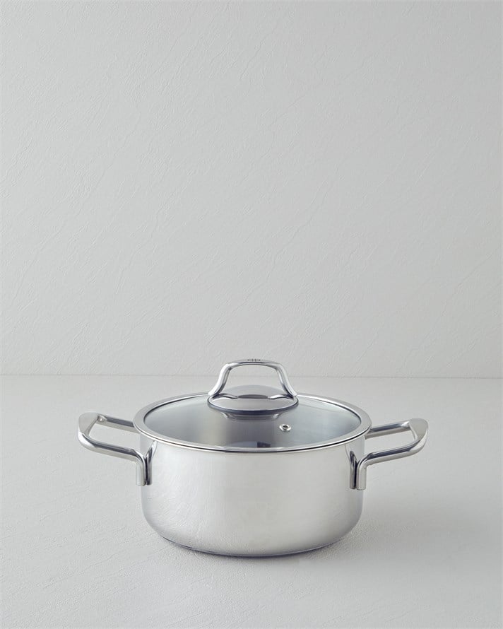 Glow Çelik Derin Tencere 20x10 cm Silver