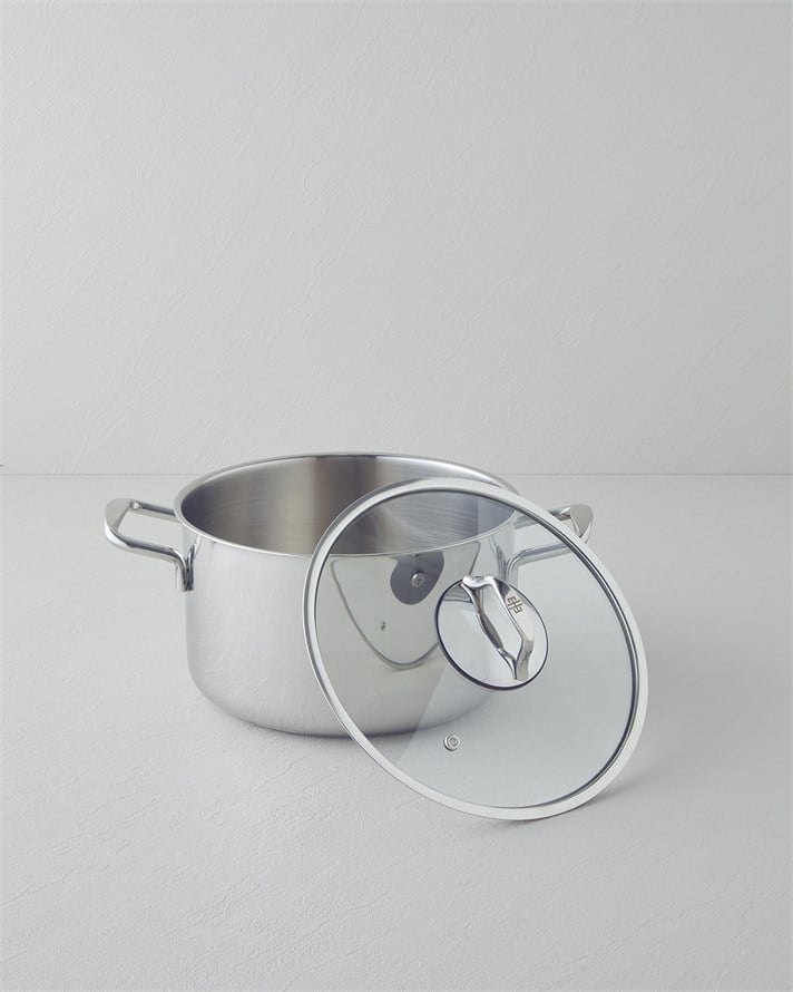 Glow Çelik Derin Tencere 24x14 cm Silver