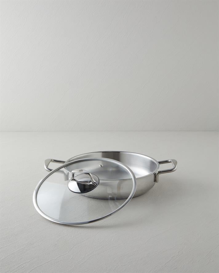 Glow Çelik Sığ Tencere 26x6 cm Silver