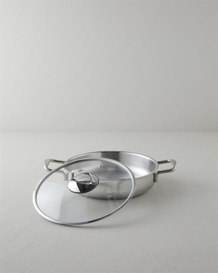 Glow Çelik Sığ Tencere 26x6 cm Silver