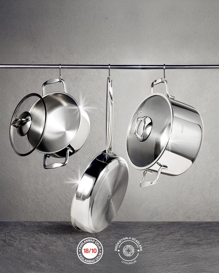 Glow Çelik Tava 26x5 cm Silver