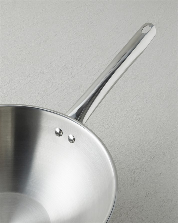 Glow Çelik Wok Tava 28 cm Silver