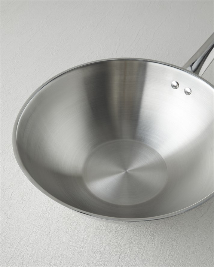 Glow Çelik Wok Tava 28 cm Silver