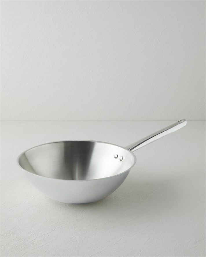 Glow Çelik Wok Tava 28 cm Silver