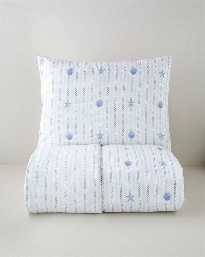 Glow Shell Kolay Ütülenir Tek Kişilik Nevresim Seti 160x220 cm Açık Mavi
