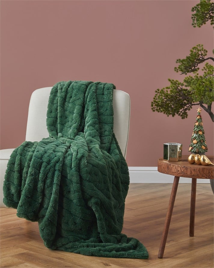 Glowy Green Koltuk Şalı 120x160 cm Yeşil