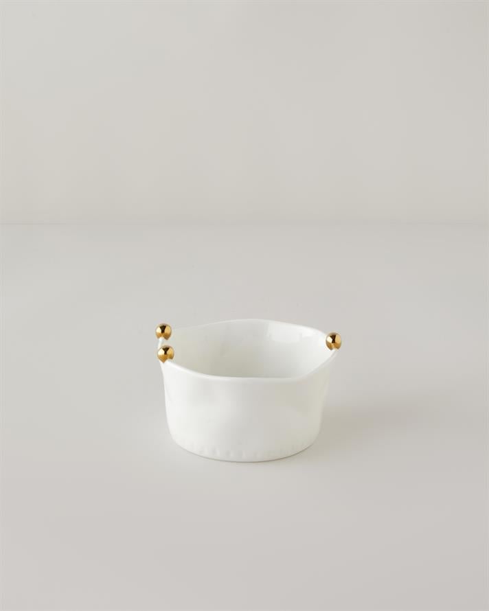 Golden Gleam Porselen Kase Beyaz-Gold