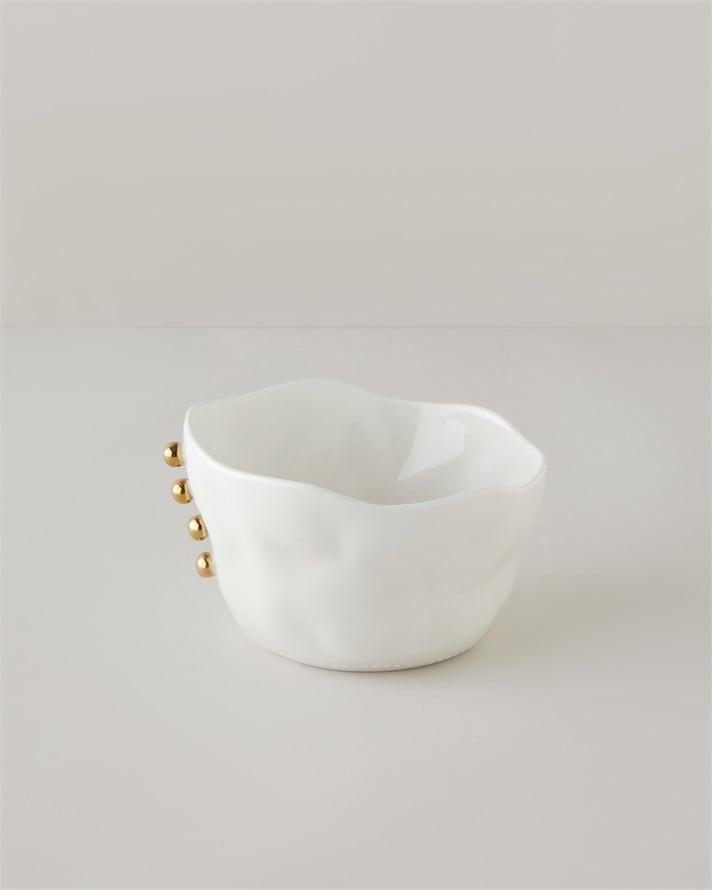 Golden Gleam Porselen Kase 21 cm Beyaz-Gold