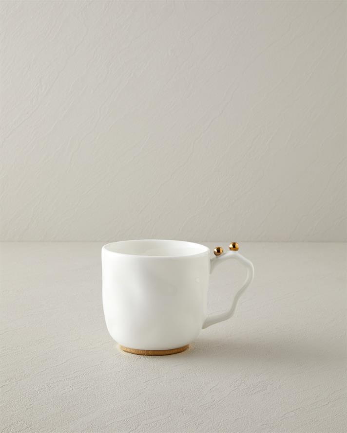 Golden Gleam Porselen Kupa 440 ml Beyaz-Gold