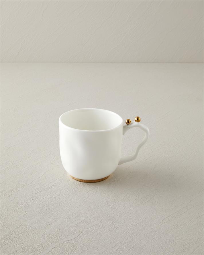 Golden Gleam Porselen Kupa 440 ml Beyaz-Gold